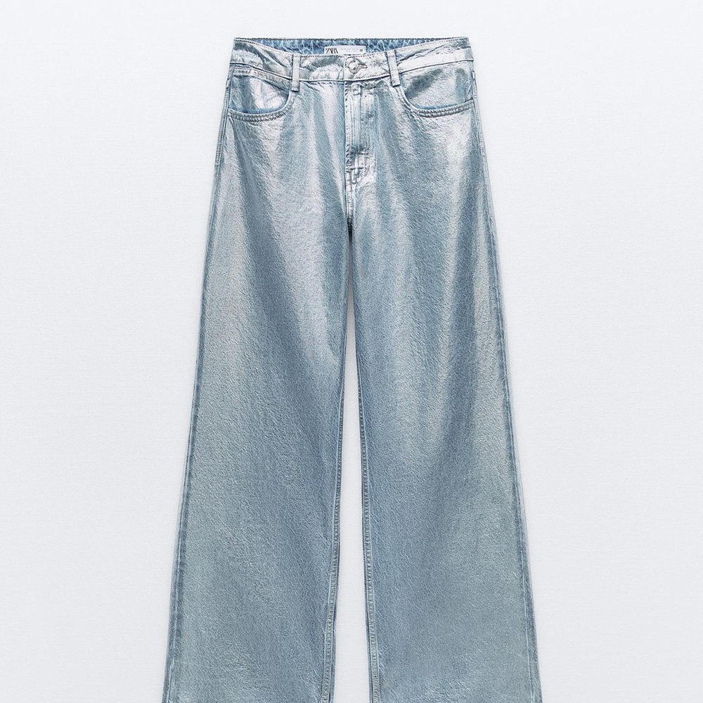 Z1975 Zara Wide Leg Metallic Jeans